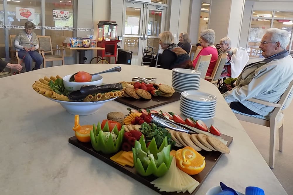 Lunch served at an event at Merrill Gardens at Rockridge in Oakland, California. 