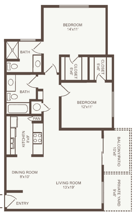 Independent Living two bedroom II at The Country Club of La Cholla in Tucson, Arizona