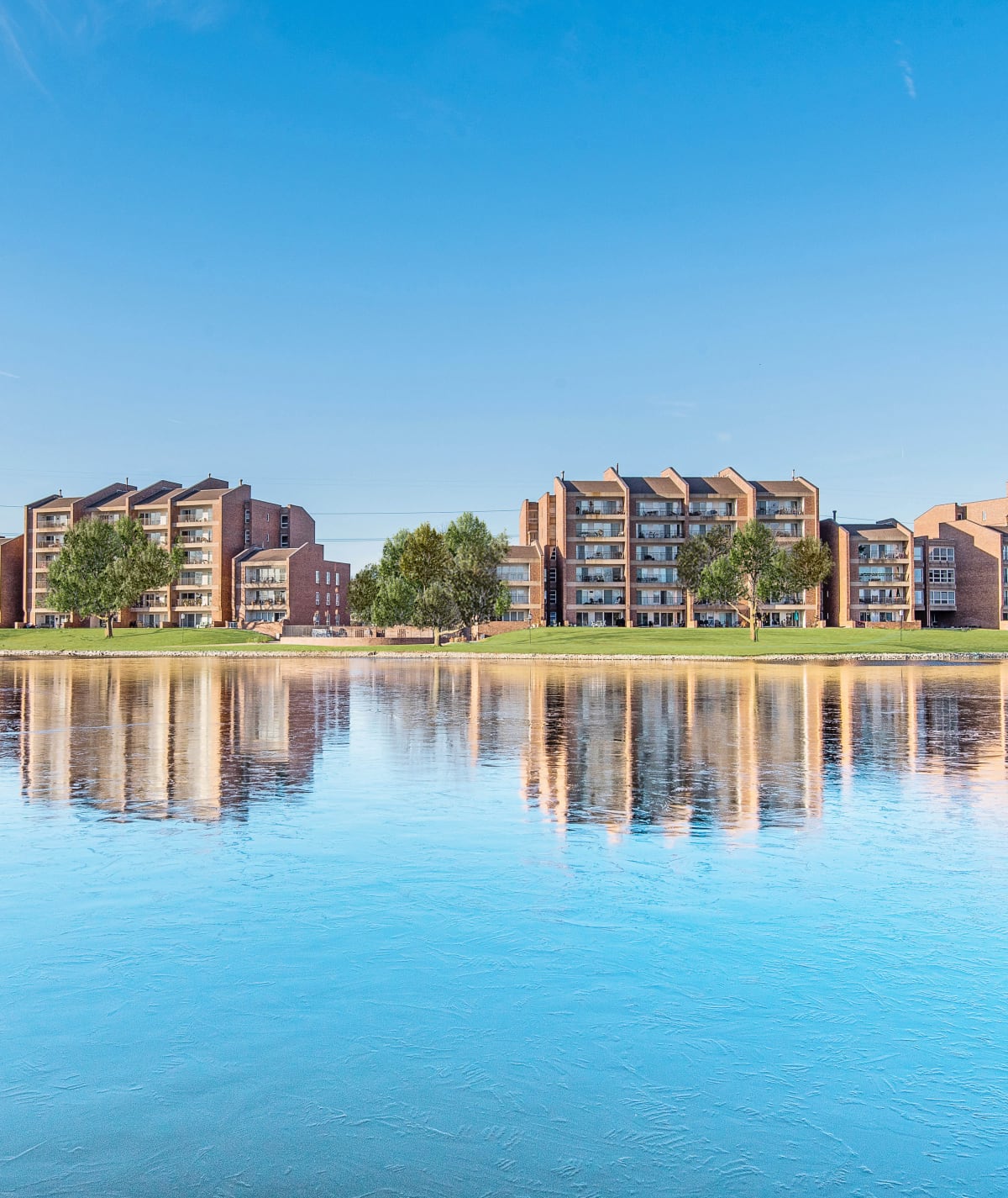 Regency Lakeside Apartment Homes sits on the shore of Lake Regency in Omaha, NE