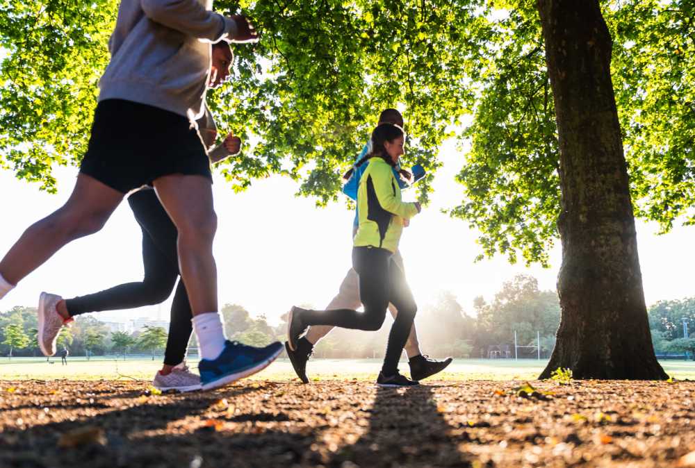 Residents out for a jog near Blair Mill Village West in Horsham, Pennsylvania