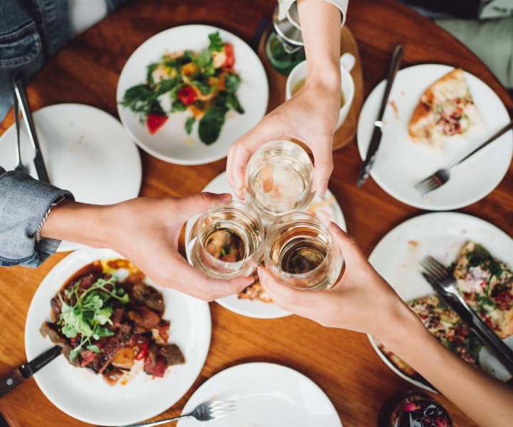 Residents enjoying their food at a restaurant near Parkwood Manor in Norfolk, Virginia