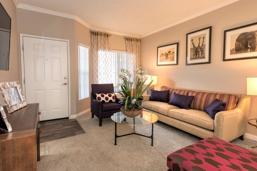 Spacious living room at Paloma Summit Condominium Rentals in Foothill Ranch, California