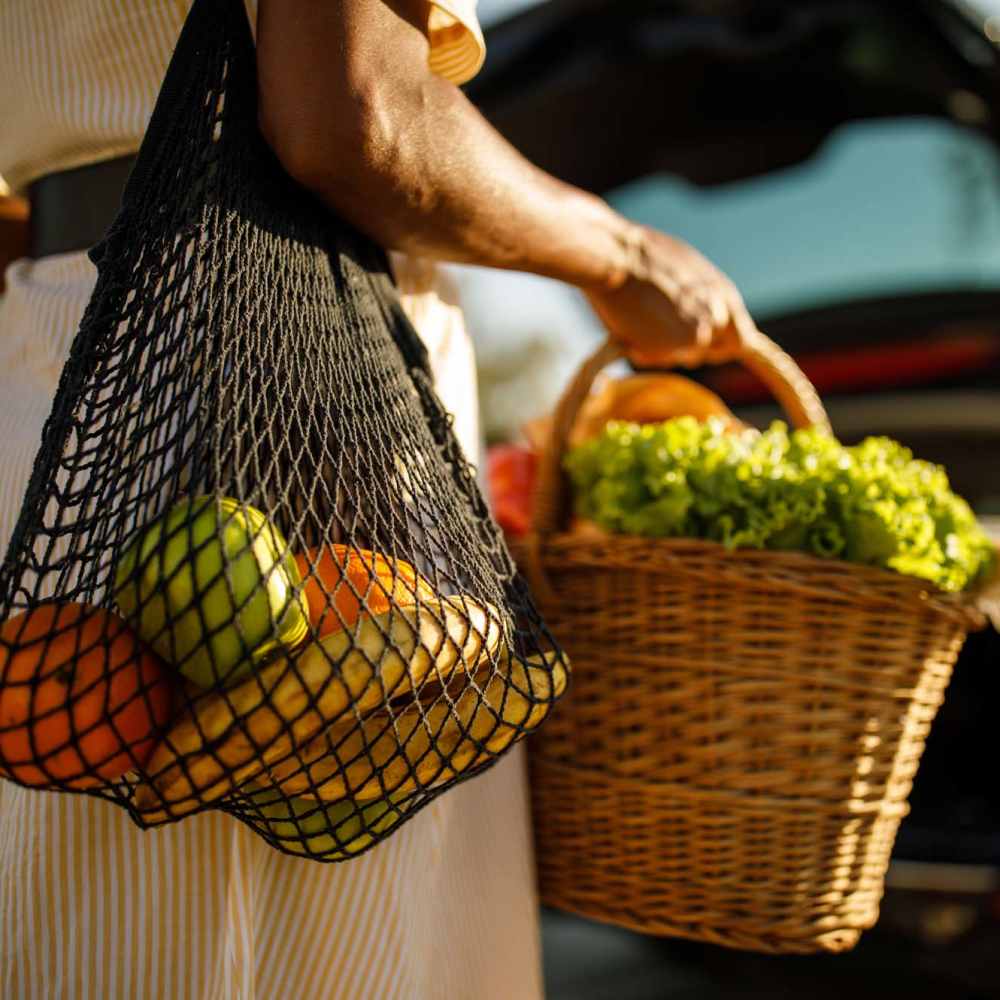 Resident having vegetable from market nearby Park City Place in Bridgeport, Connecticut
