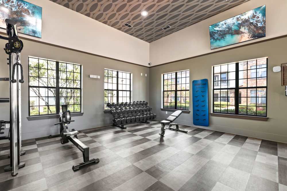 Cardio machines in the fitness center at The Hawthorne in Jacksonville, Florida