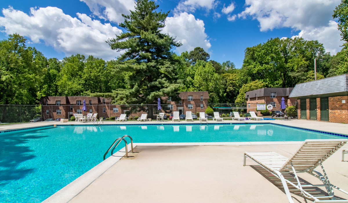 sparkling pool at Willow Oaks Apartments in Richmond, Virginia