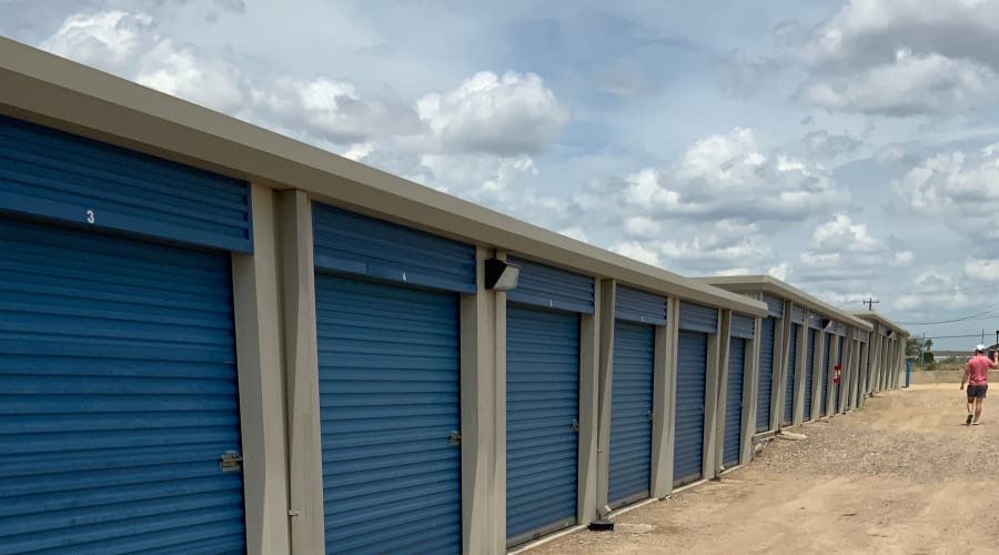 Storage unit row outside at KO Storage in Eagle Pass, Texas