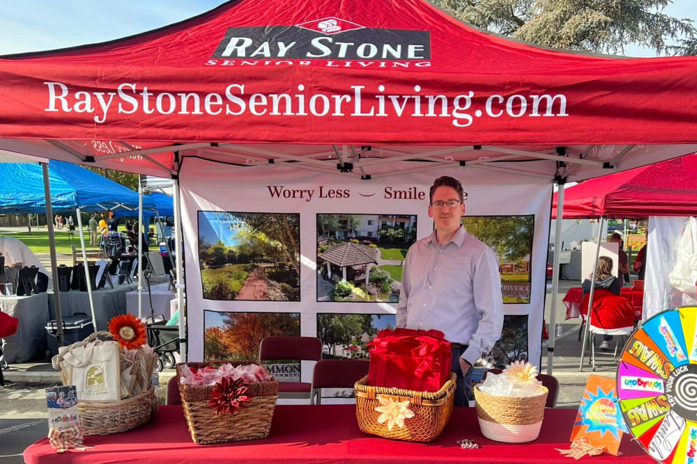 Happy friends posing for a photo at Roseville Commons Senior Living in Roseville, California