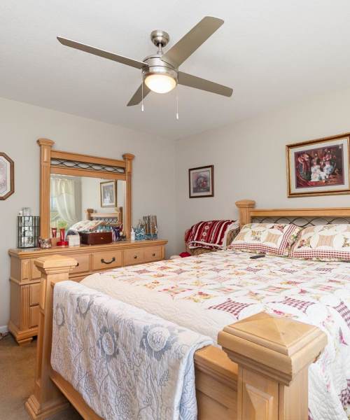 Ceiling fan in a bedroom at Towne Creek Crossing in Walton, Kentucky