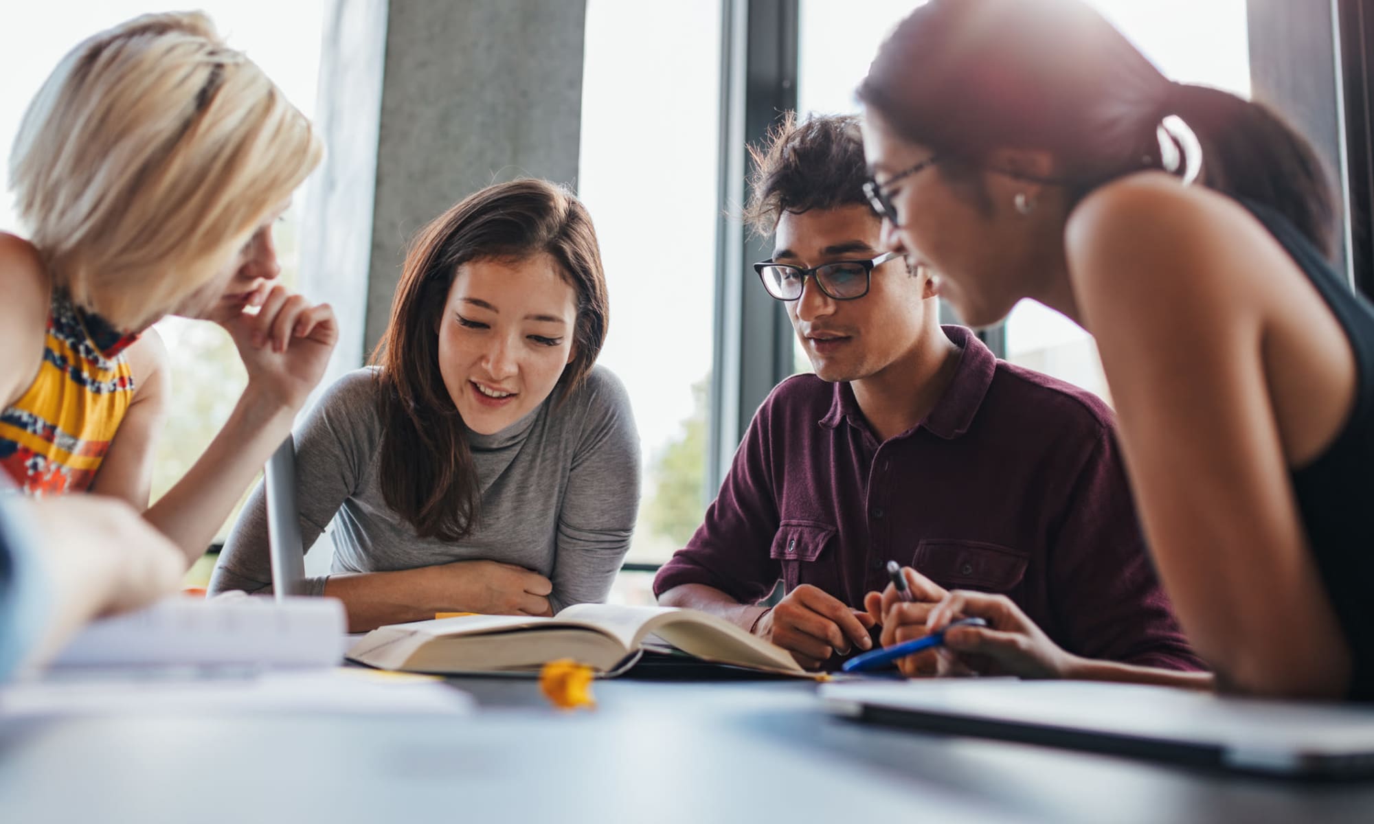 Resident students enjoying a quiet study space near Stone Crest in Mt Pleasant, Michigan