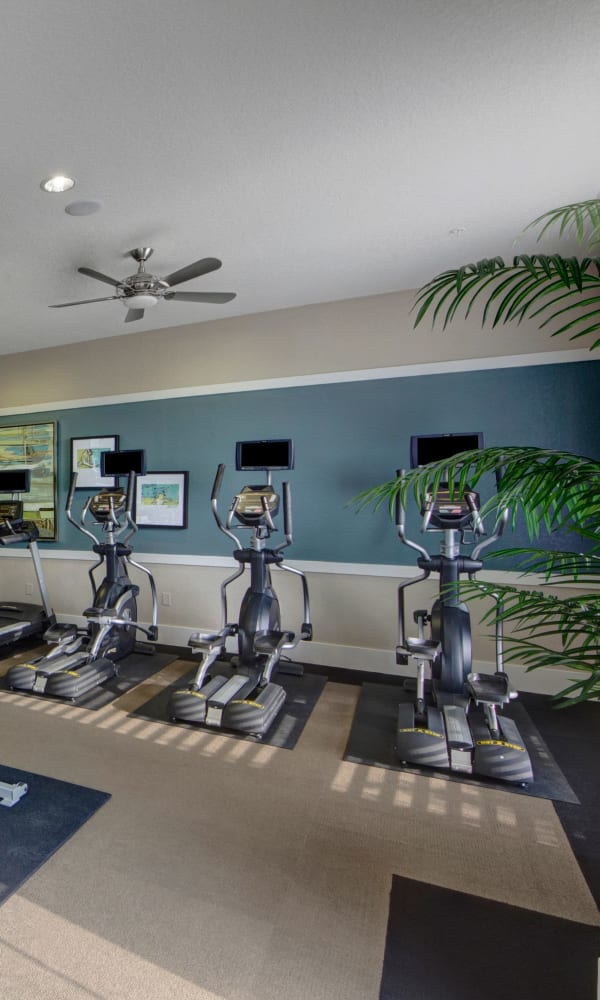 Full sized state of the art fitness center at The Courtney at Lake Shadow in Orlando, Florida