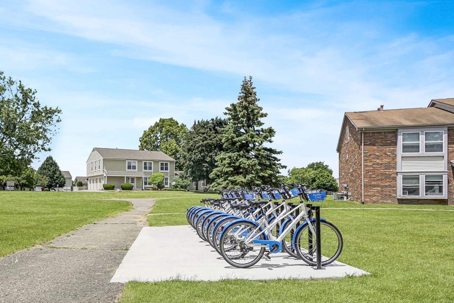Bike share at Pavilion Court Apartment Homes in Novi, Michigan