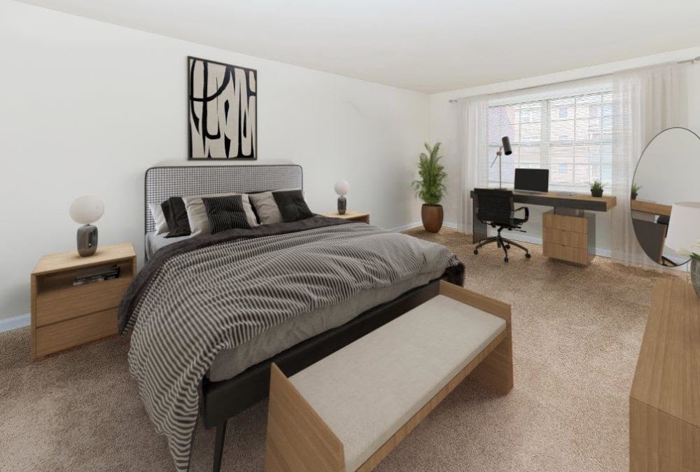 The Preserve at Owings Crossing Apartment Homes offers a beautiful bedroom in Reisterstown, Maryland