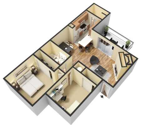 Corporate Housing Floorplan at High Range Village