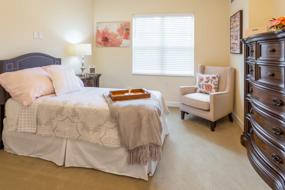 Bedroom at The Harmony Collection at Roanoke - Assisted Living in Roanoke, Virginia