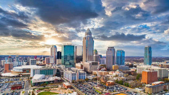 Aerial city view of North Carolina where the Palmer is located