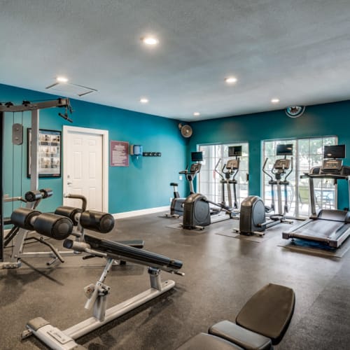 Fitness center at Arlo of Olathe in Olathe, Kansas