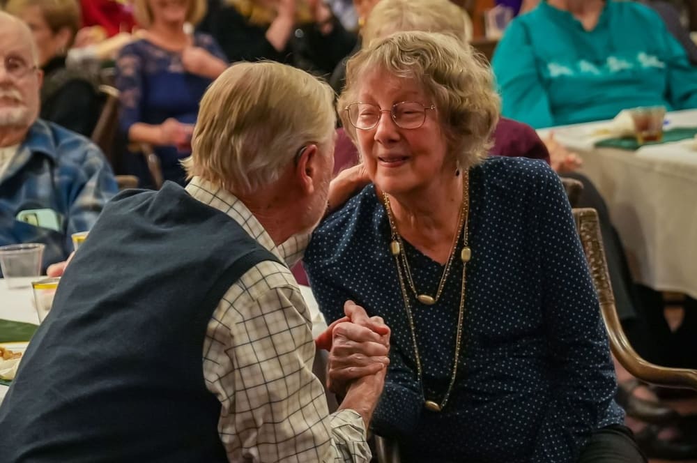 Residents at anniversary event at Winding Commons Senior Living in Carmichael, California