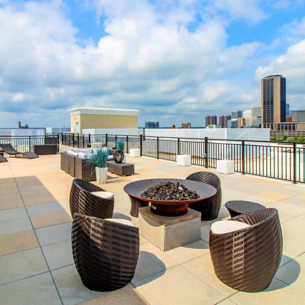 Roof top patio at Attain Shockoe, Richmond, Virginia