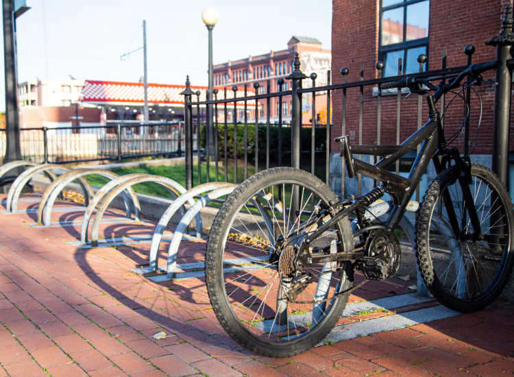 Bike storage at Market Mill Apartments in Lowell,Massachusetts
