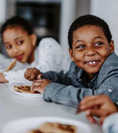 School children near Natomas Park Apartments in Sacramento, California
