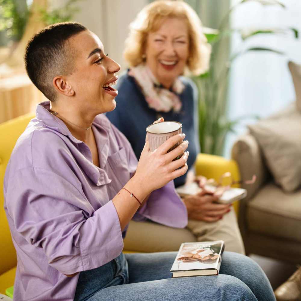 Residents in the clubhouse at Villas Del Lago in Los Angeles, California