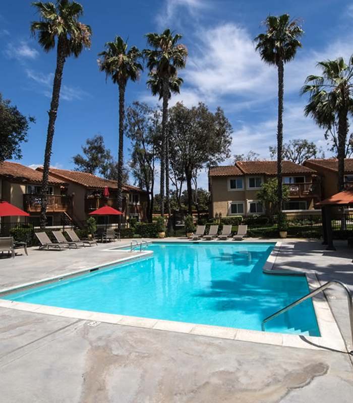 Swimming pool area at Villas At Camino Bernardo in San Diego, California