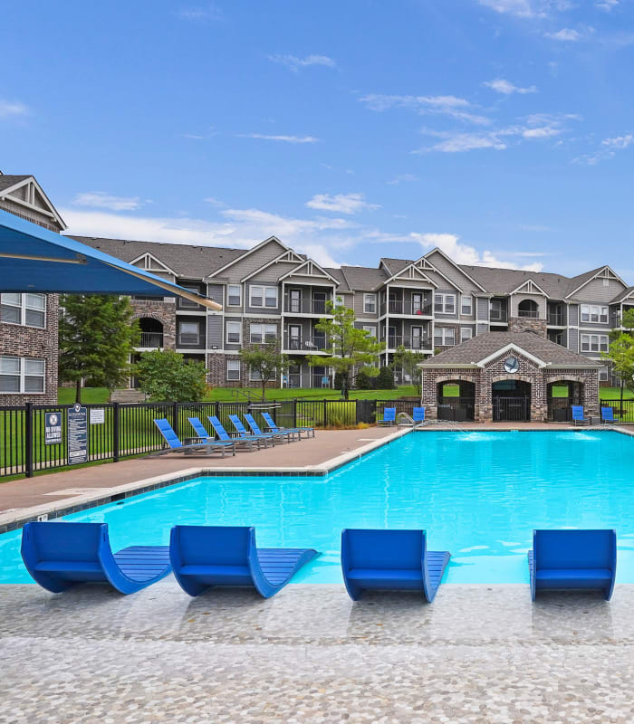 Large swimming pool at Scissortail Crossing Apartments in Broken Arrow, Oklahoma