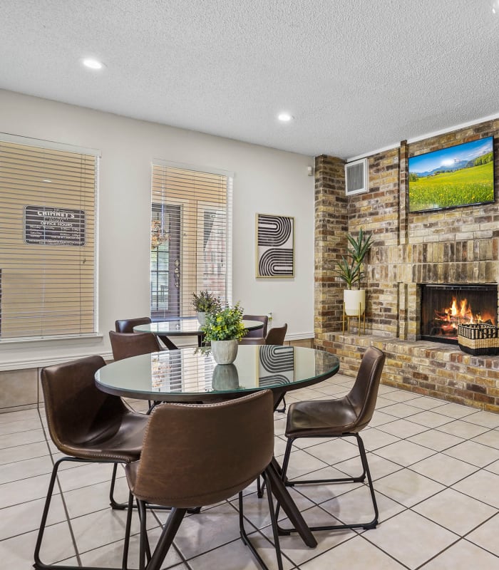 Dining area at The Chimneys Apartments in El Paso, Texas