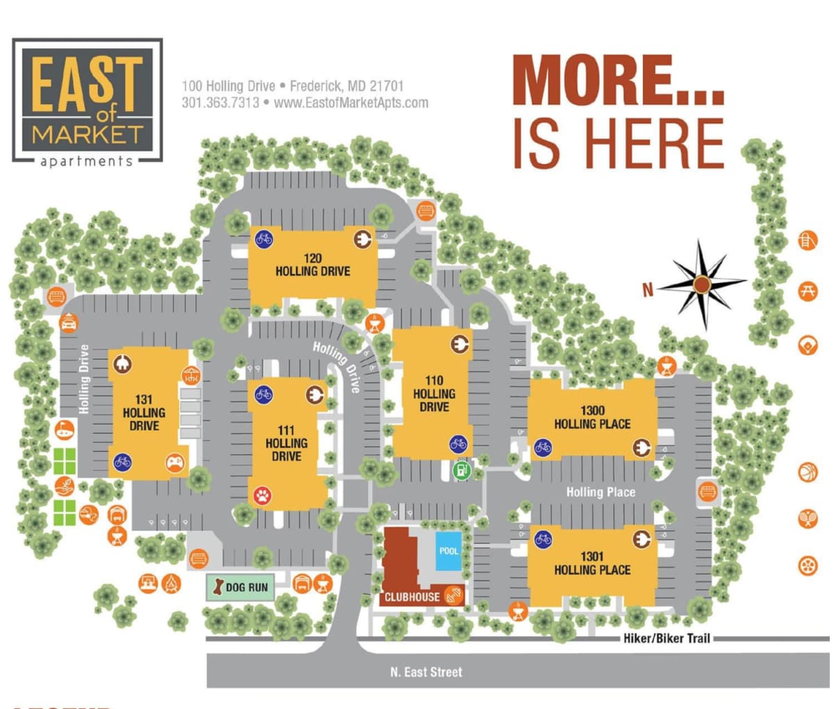 Site map at East of Market in Frederick, Maryland