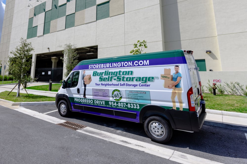 Free use of a moving van available at Burlington Self Storage Pompano Beach in Pompano Beach, Florida