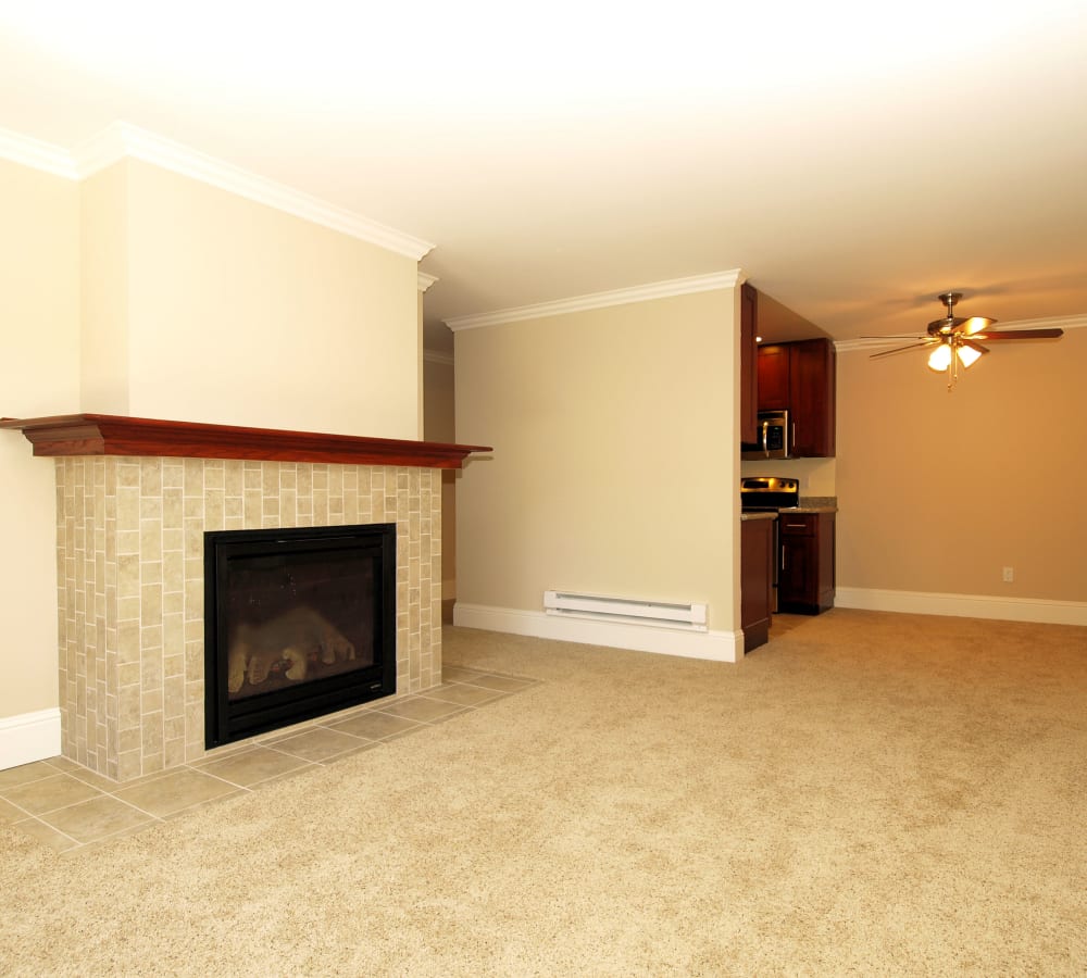 Bedroom with plush carpeting and a large window at Regency Plaza Apartment Homes in Martinez, California