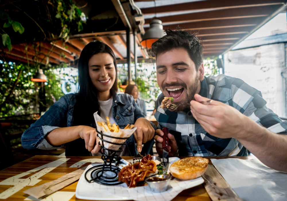 Friends having food near The Reserve at Kanapaha in Gainesville, Florida