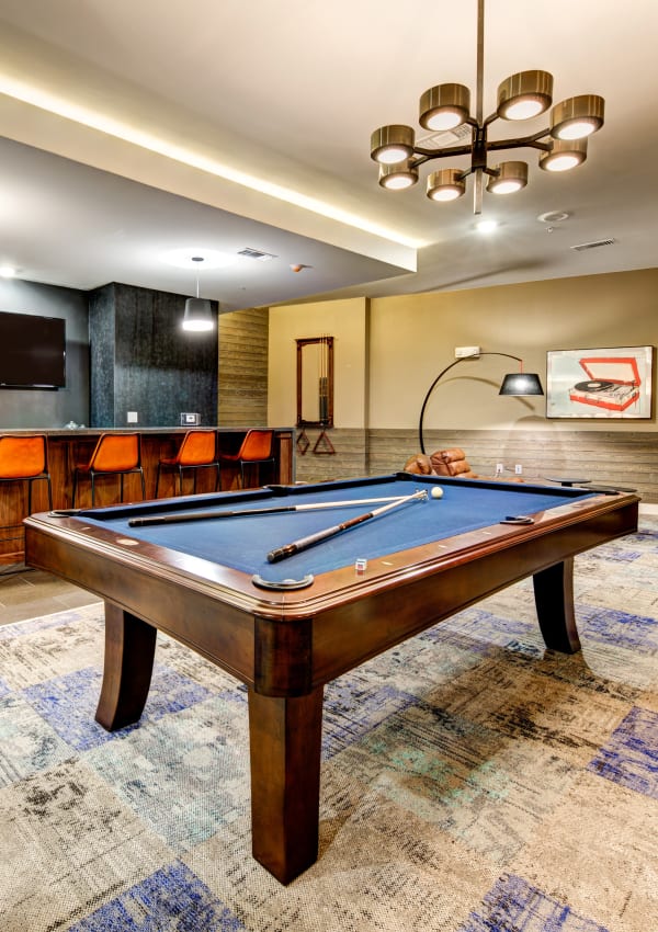 Billiards table at Water Marq in Austin, Texas