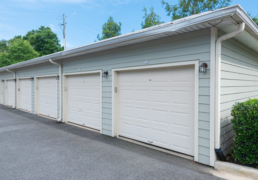 Private garage at community at The Crossings At Nine Mile Road in Pensacola, Florida