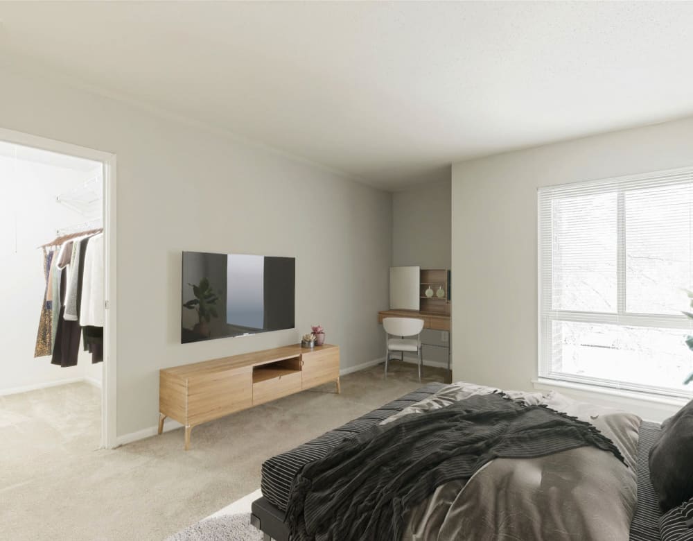 Bedroom at Ramblewood Village Apartments in Mount Laurel, New Jersey