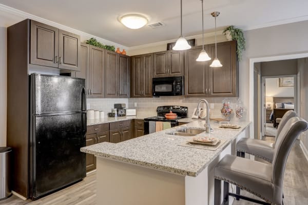 An updated kitchen at Riverstone in Macon, Georgia