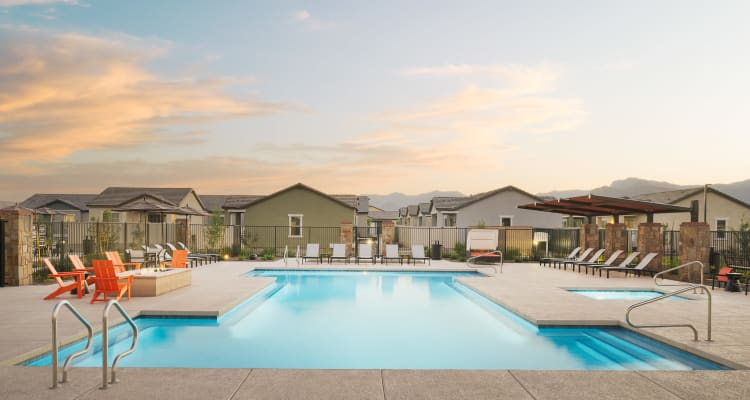 Lounge around the pool at Estia Windrose in Litchfield Park, Arizona