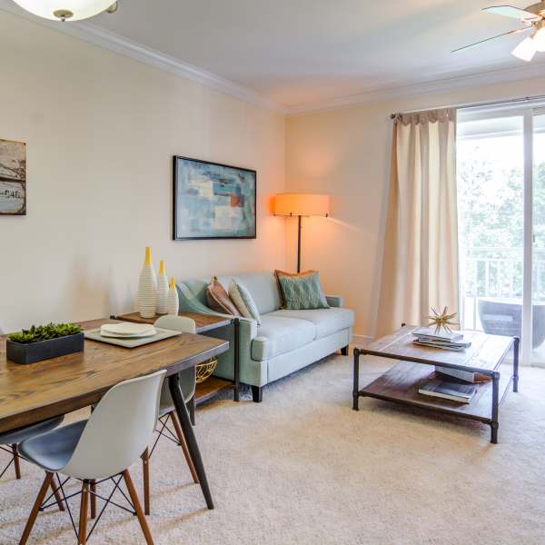 Dining area in an apartment at The Carlton at Greenbrier, Chesapeake, Virginia