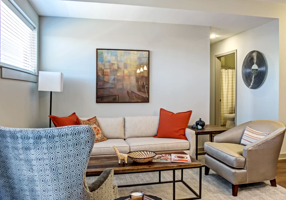 Enjoy a luxury living room at Station 40 in Nashville, Tennessee
