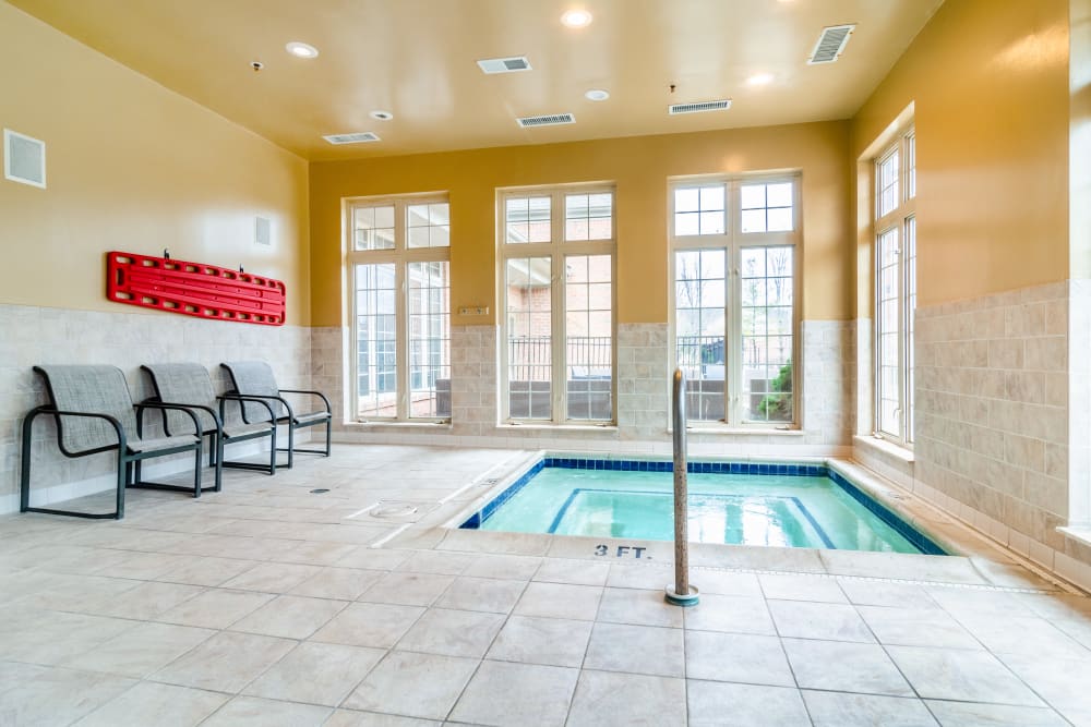 Indoor hot tub at Central Park Estates in Novi, Michigan