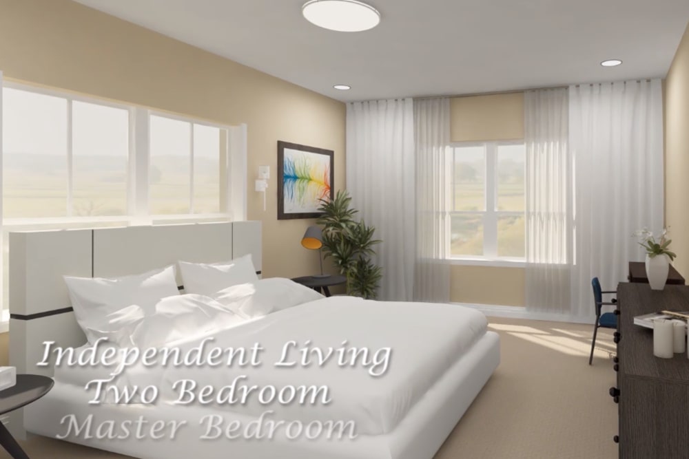 Architectural rendering of bedroom at Harmony at Brookberry Farm in Winston-Salem, North Carolina