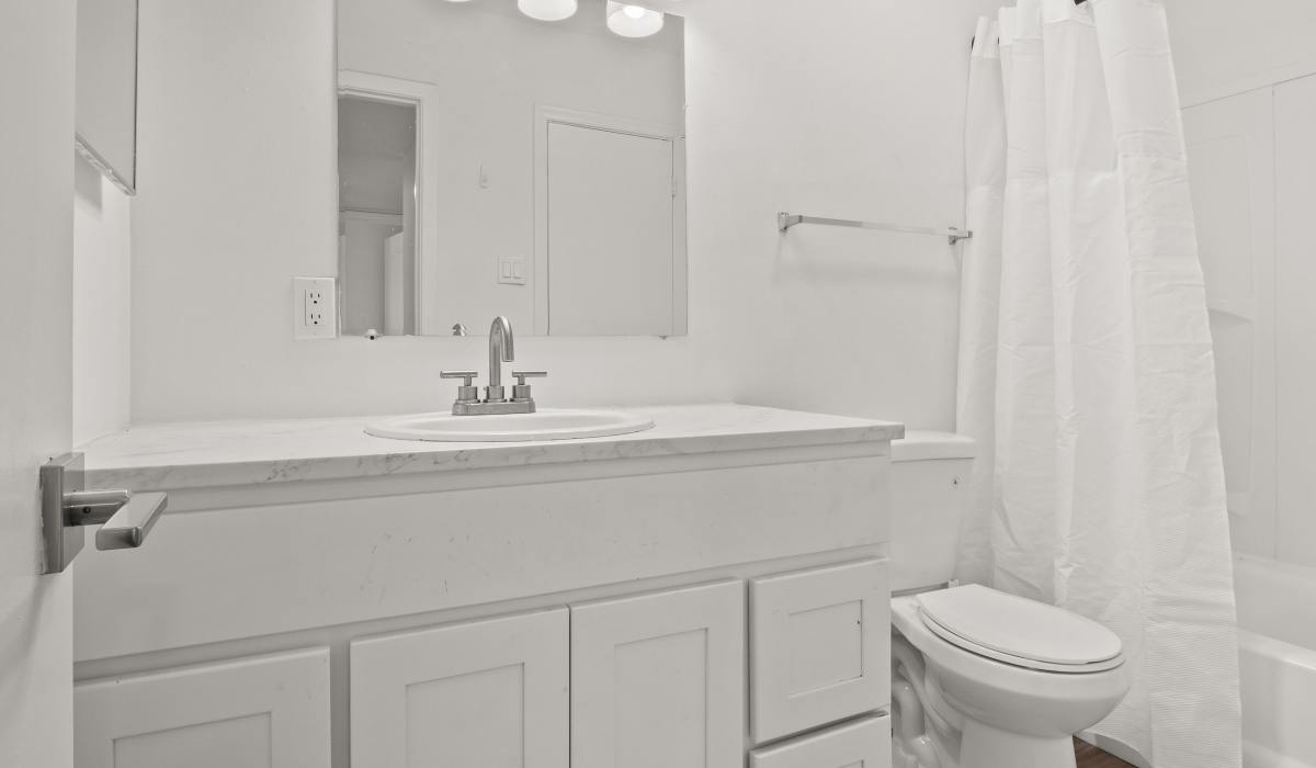 Bright bathroom with shower and tub at  Chandler in Lake Charles, Louisiana