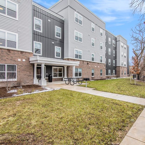 Exterior view of the apartment building at Ruth Park in Traverse City, Michigan
