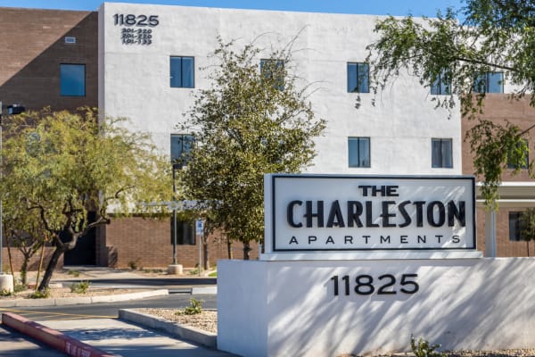 Entrance sign to your home at The Charleston Apartments in Phoenix, Arizona