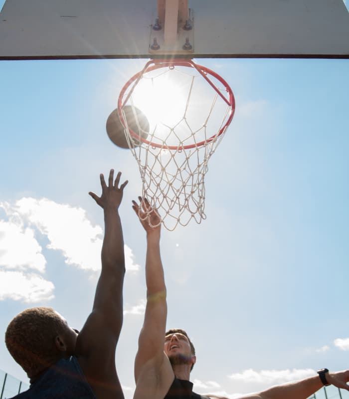 Half basketball court at The Willows in Escondido, California