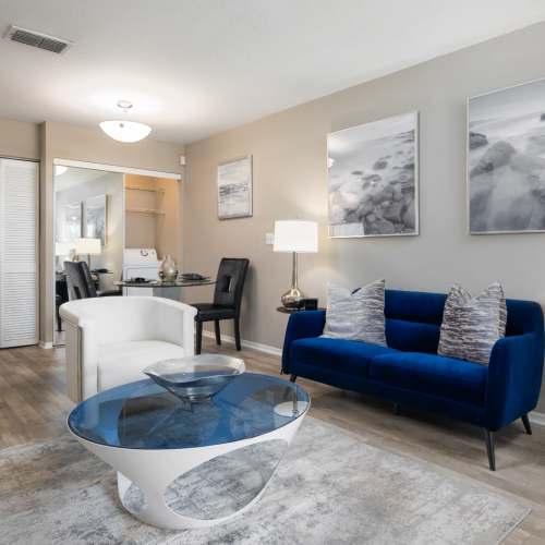 Living room with a couch at Highpoint Club in Orlando, Florida