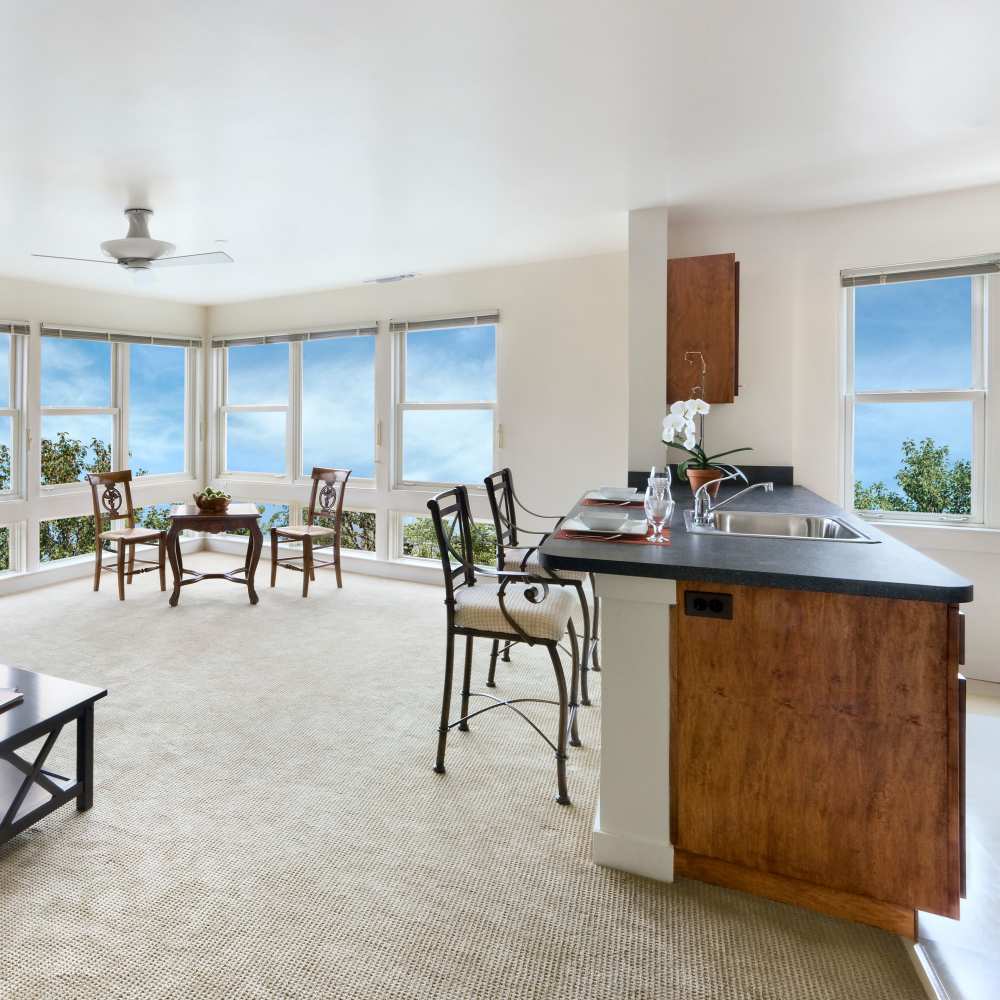 Modern living room at Metro Green Apartments in Stamford, Connecticut