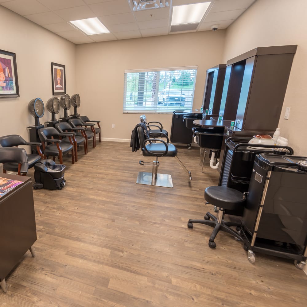 onsite hair salon at Inspired Living Lewisville in Lewisville, Texas.