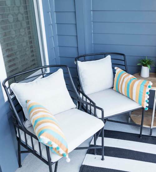 Private balcony at Windsor Gardens Apartments in Rochester, New York
