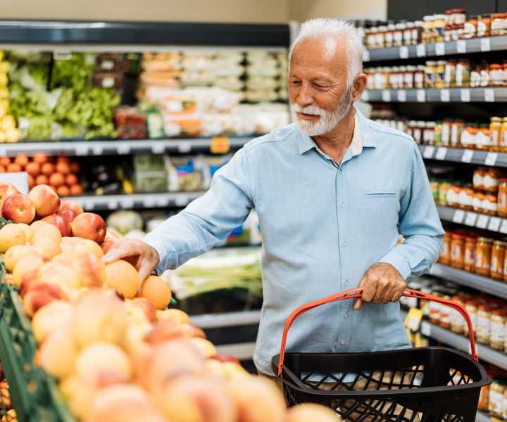 Resident shopping fruits from supermarket near The Cascalote in Glendale, Arizona